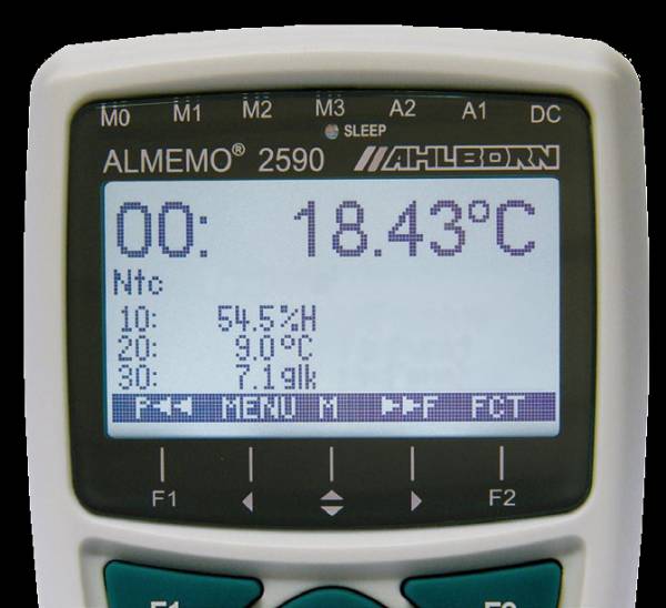Aspiration psychrometer according to Assmann with LCD display and flash memory